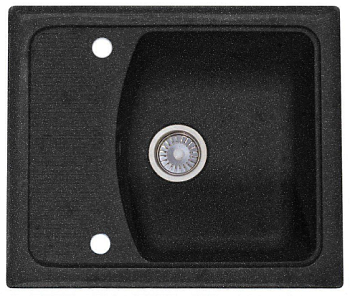 Мойка мрамор FOSTO КМ 58-50 SGA-420 прямоугольн. с сушкой (ЧЕРН) 575*490*178